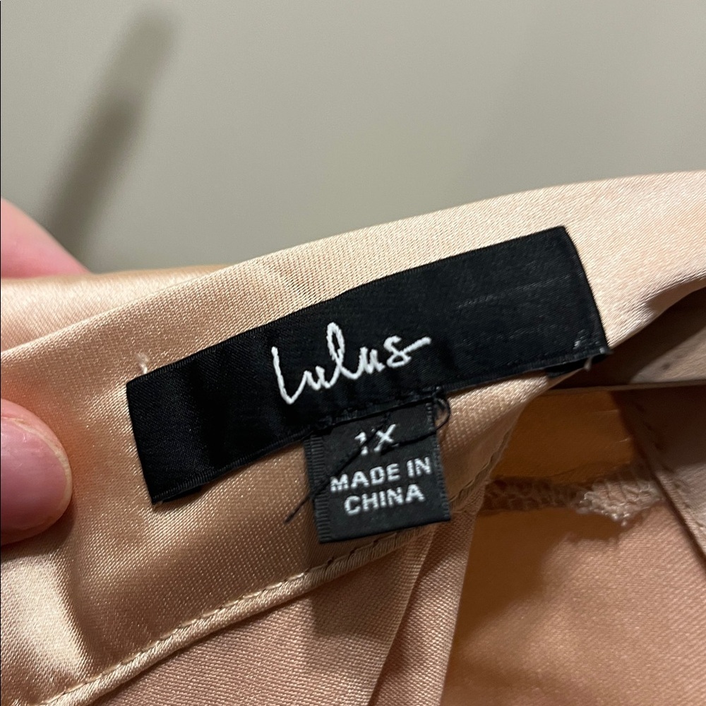 Lulu's Blush Satin Maxi Dress - Picture 3 of 6